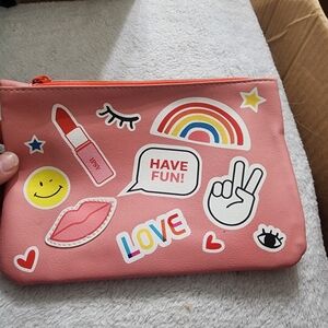 Pink Pouch with Fun Stickers